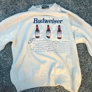 Budweiser White Crewneck Sweater